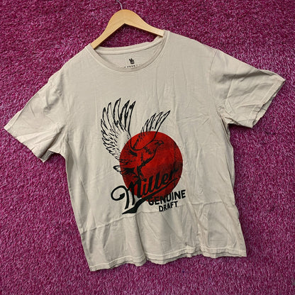 Junk Food Clothing Miller Genuine Draft Vintage Style Eagle Logo Graphic T-Shirt XL