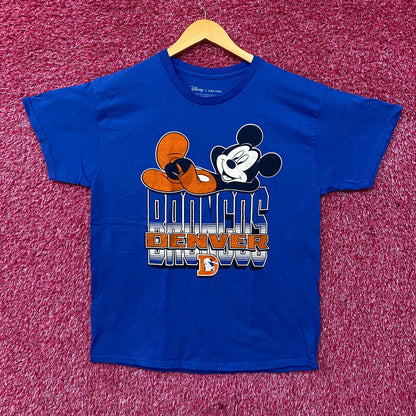 Disney x Junk Food NFL Denver Broncos Mickey Mouse Kick Back T-Shirt Medium