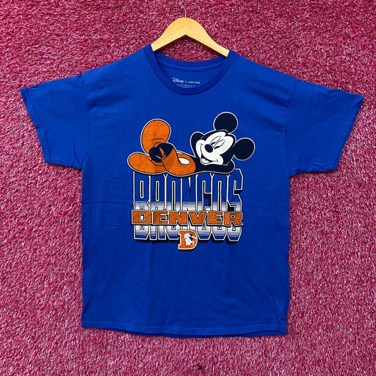 Disney x Junk Food NFL Denver Broncos Mickey Mouse Kick Back T-Shirt Medium