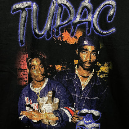 Tupac Portrait Collage Hip Hop Graphic T-Shirt Medium