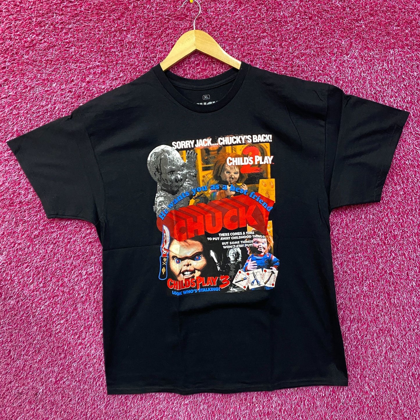 Chucky Child's Play 3 Chuckys Back Horror Movie T-Shirt XL