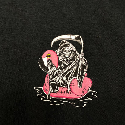 You’ll Float Too Grim Reaper Flamingo Floatie Long Sleeve L