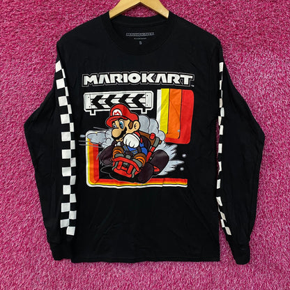 Nintendo Mario Kart 90's Art Graphic Design Long Sleeve T-Shirt Small
