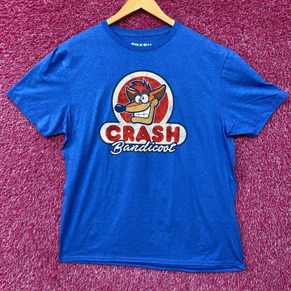 Crash Bandicoot Blue Graphic Retro Game T-Shirt XL