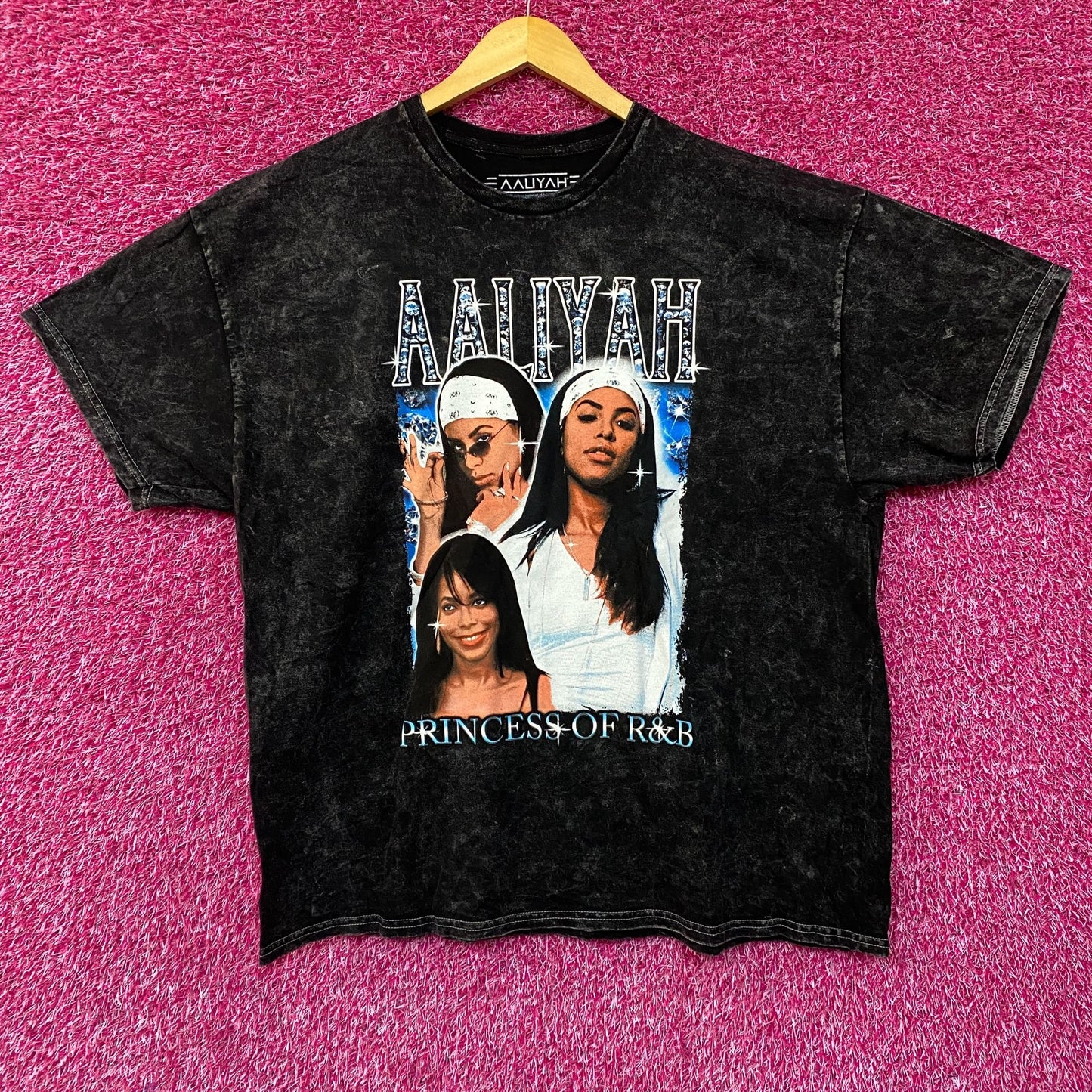Aaliyah Princess Of RnB mineral Wash Tshirt size XL