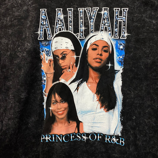 Aaliyah Princess Of RnB mineral Wash Tshirt size XL