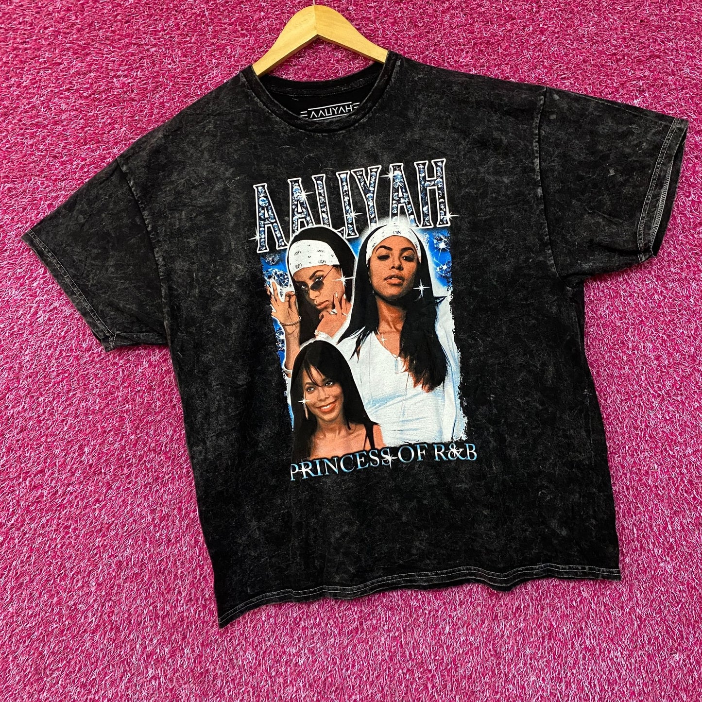 Aaliyah Princess Of RnB mineral Wash Tshirt size XL