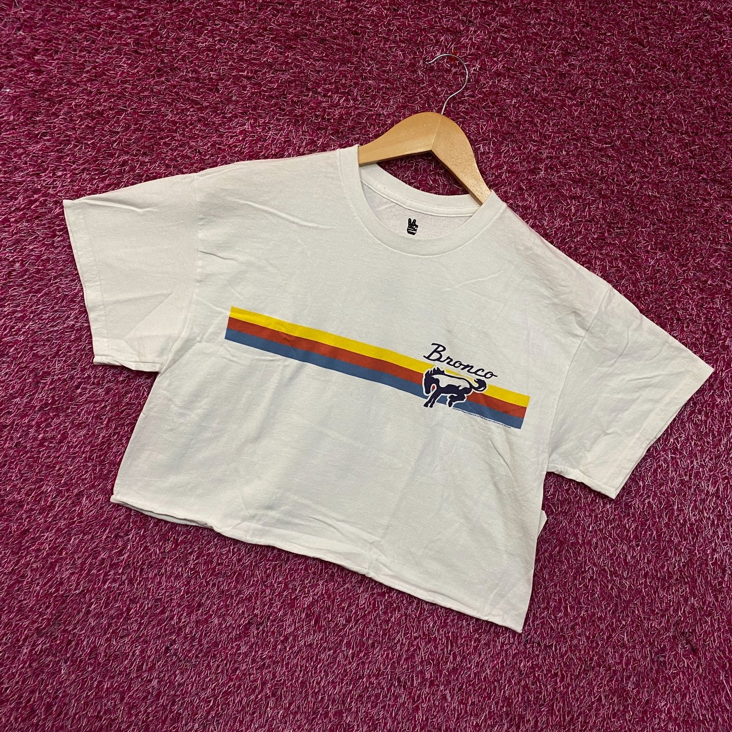 Junk Food Clothing "Bronco 66"  Graphic Women's Crop Tee Small