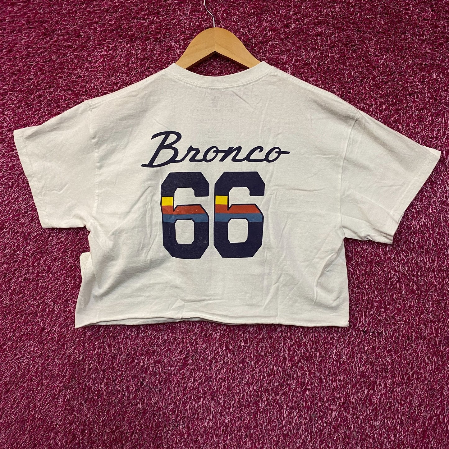 Junk Food Clothing "Bronco 66"  Graphic Women's Crop Tee Small