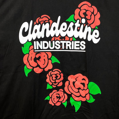 Clandestine Industries Floating Roses Scene Skater T-Shirt L