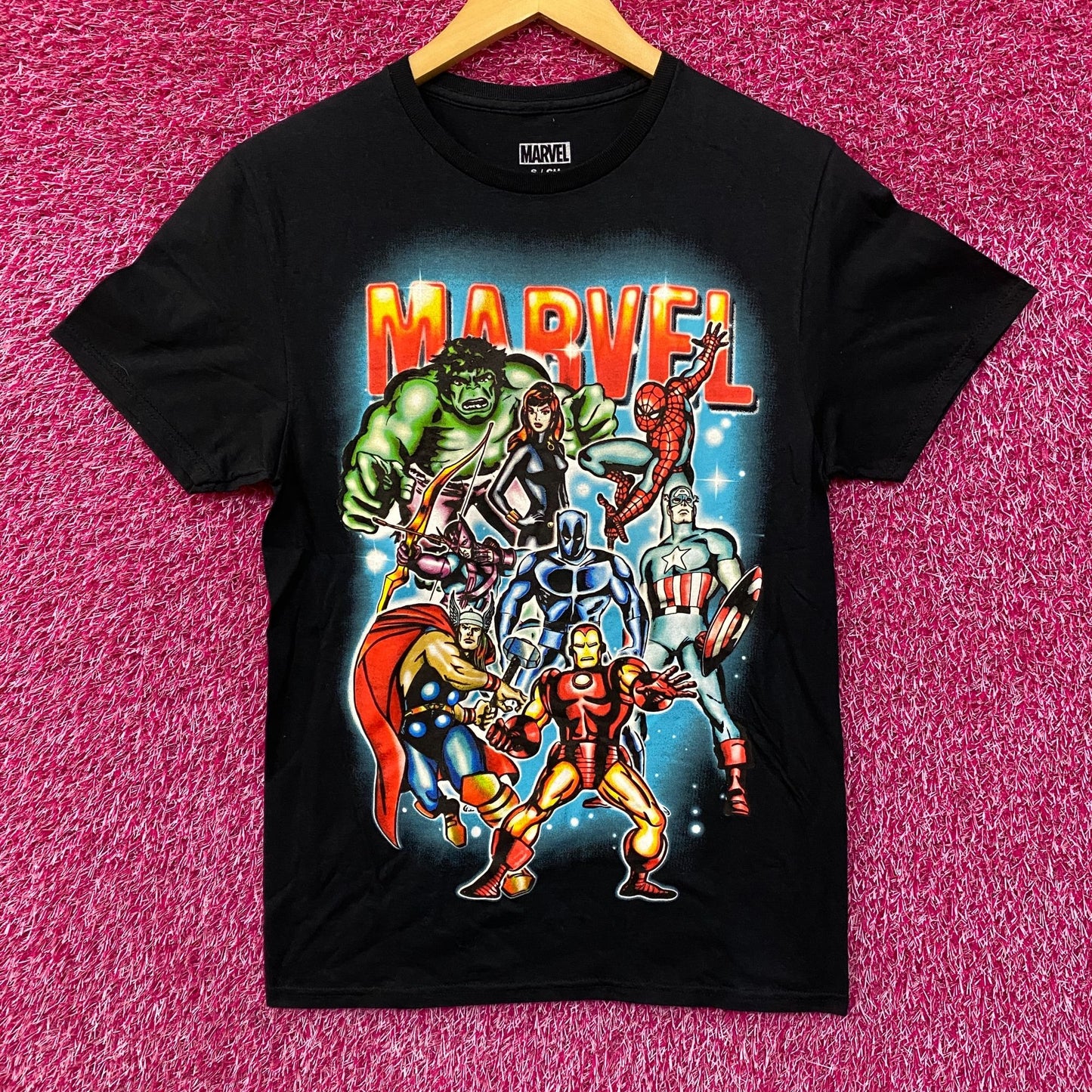 Marvel Superheroes Logo Graphic T-Shirt Small