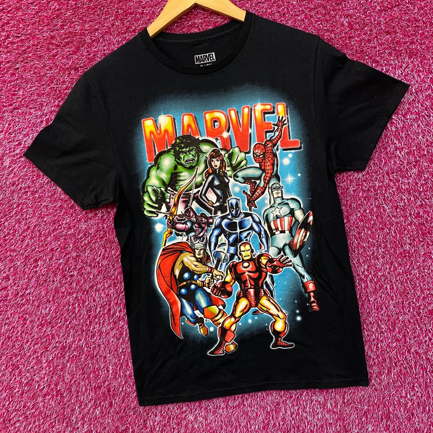 Marvel Superheroes Logo Graphic T-Shirt Small