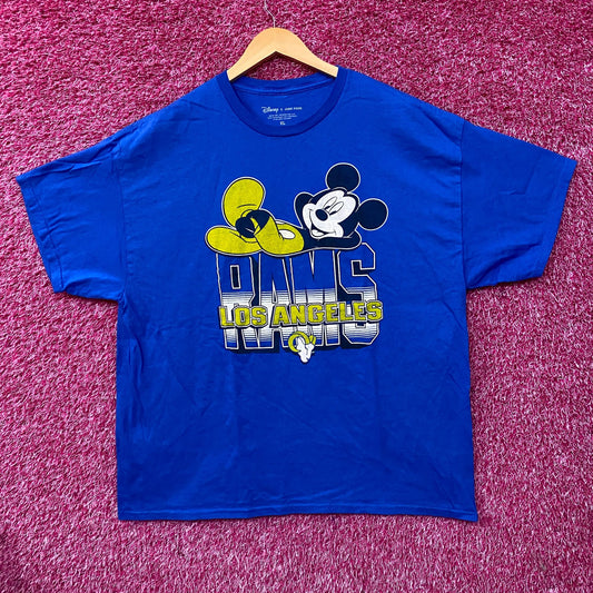Junk Food x NFL DInsey Mickey Mouse Kick Back Los Angeles Rams T-Shirt XL