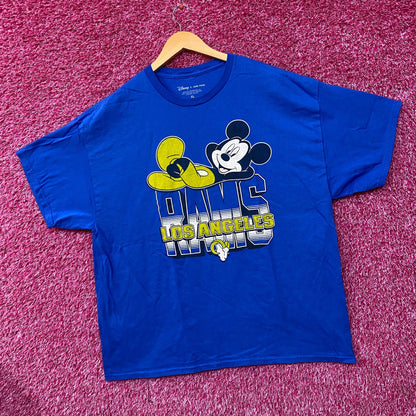 Junk Food x NFL DInsey Mickey Mouse Kick Back Los Angeles Rams T-Shirt XL