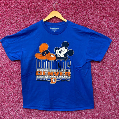 Disney x Junk Food NFL Denver Broncos Mickey Mouse Kick Back T-Shirt Large
