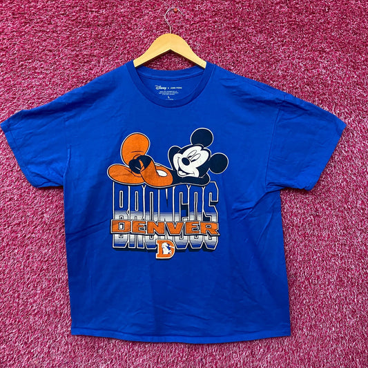Disney x Junk Food NFL Denver Broncos Mickey Mouse Kick Back T-Shirt Large