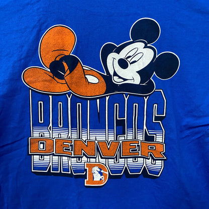 Disney x Junk Food NFL Denver Broncos Mickey Mouse Kick Back T-Shirt Large