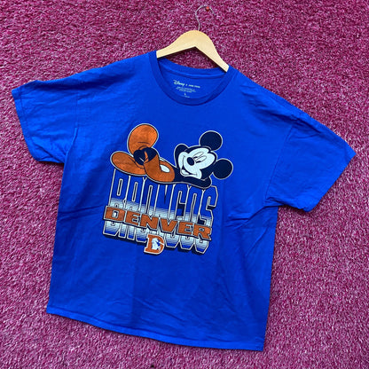 Disney x Junk Food NFL Denver Broncos Mickey Mouse Kick Back T-Shirt Large