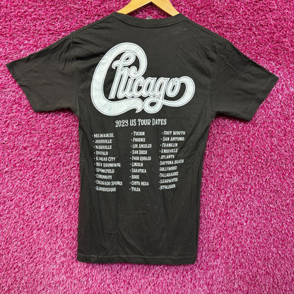 Chicago Spell-Out Logo 2023 US Tour Dates Soft Rock Tee small
