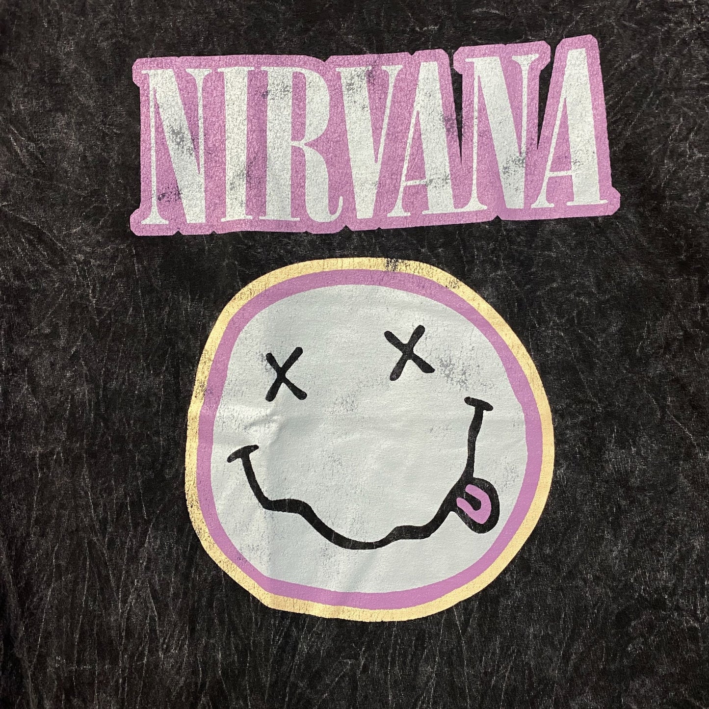 Nirvana Dead Smiley Face Logo Mineral Wash T-Shirt 1X