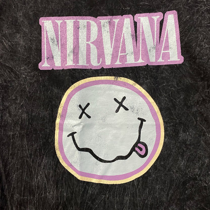 Nirvana Dead Smiley Face Logo Mineral Wash T-Shirt 1X