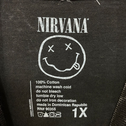 Nirvana Dead Smiley Face Logo Mineral Wash T-Shirt 1X