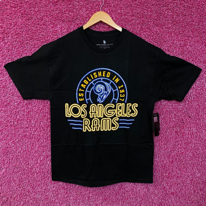 Junk Food Clothing Los Angeles Rams Est 1937 Neon Graphic T-Shirt Large
