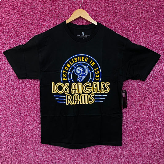 Junk Food Clothing Los Angeles Rams Est 1937 Neon Graphic T-Shirt Large