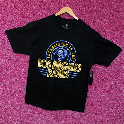 Junk Food Clothing Los Angeles Rams Est 1937 Neon Graphic T-Shirt Large
