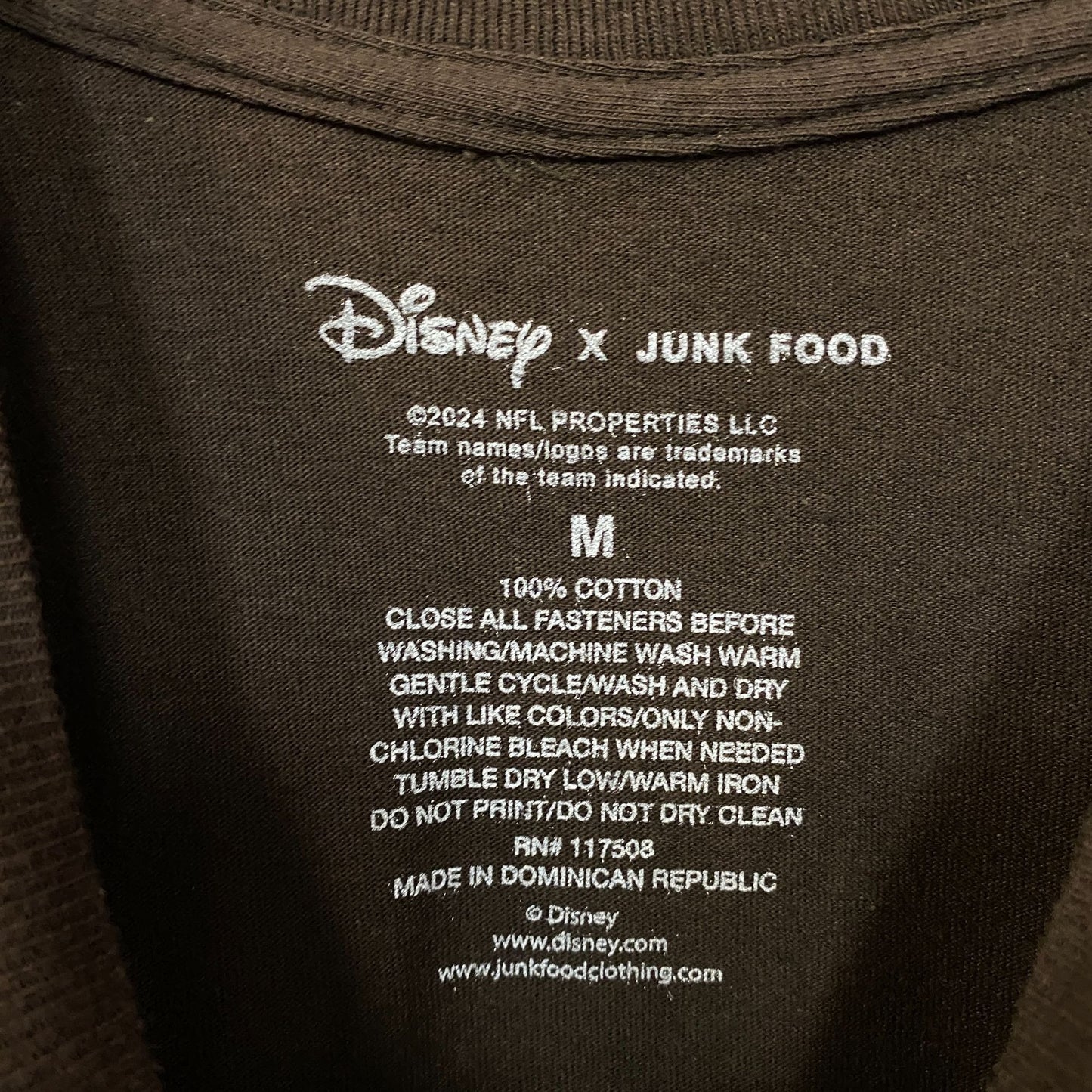 Junk Food x NFL Disney Mickey Mouse Kick Back Browns Cleveland Brown Shirt Medium