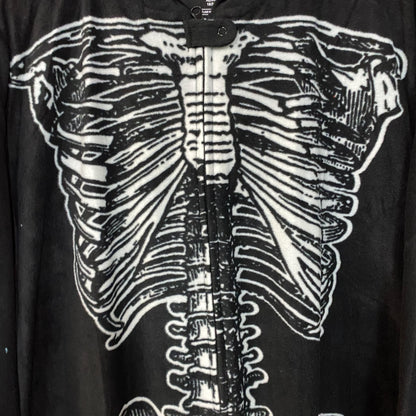 Under Disguise Skeleton Black Warm Fleece One Piece Zip Up Onesie XL