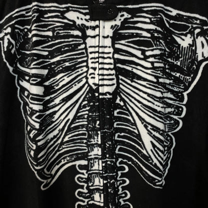 Under Disguise Skeleton Black Warm Fleece One Piece Zip Up Onesie XL