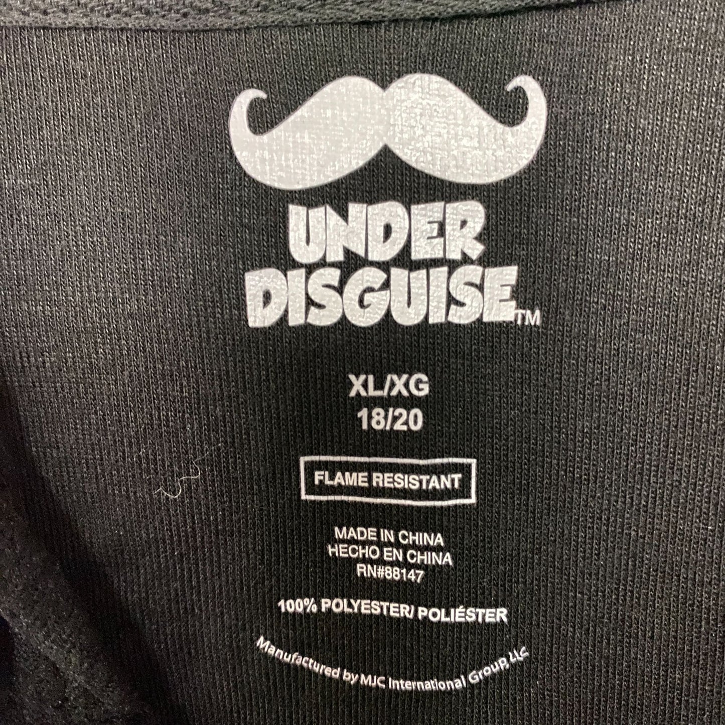 Under Disguise Skeleton Black Warm Fleece One Piece Zip Up Onesie XL