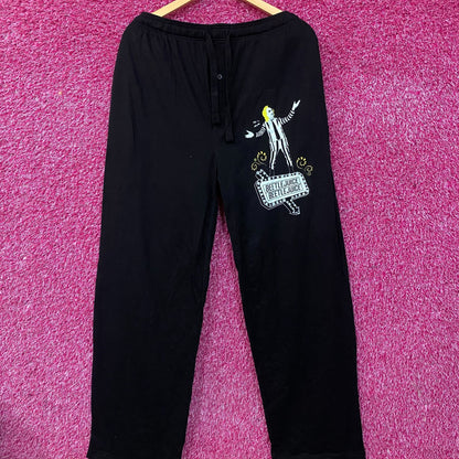 Beetlejuice Classic Horror Movie Logo Men's Black Sleep Pajama Pants Large