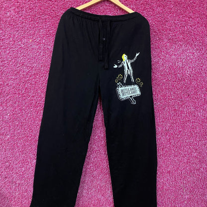 Beetlejuice Classic Horror Movie Logo Men's Black Sleep Pajama Pants Large