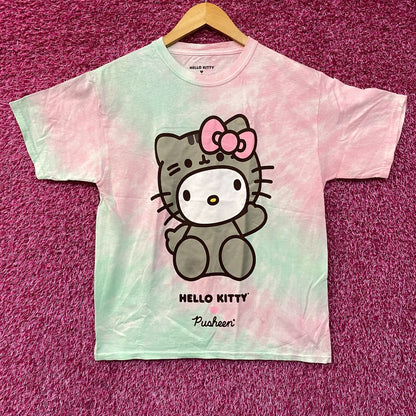 Hello Kitty Pusheen Tie Dye Pastel T-Shirt Extra Small