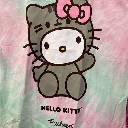 Hello Kitty Pusheen Tie Dye Pastel T-Shirt Extra Small