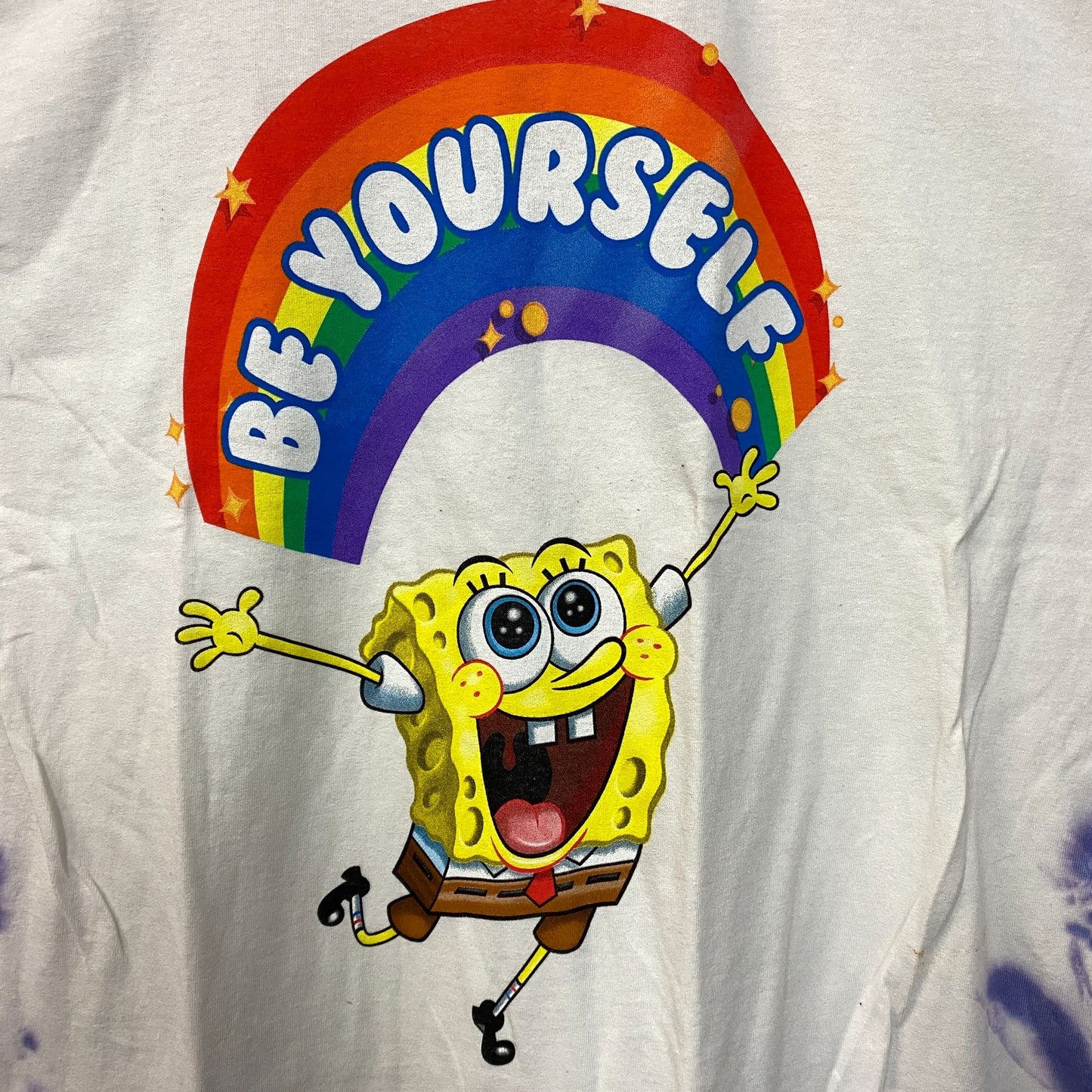 SpongeBob SquarePants Be Yourself Nickelodeon Tie Dye Tee L