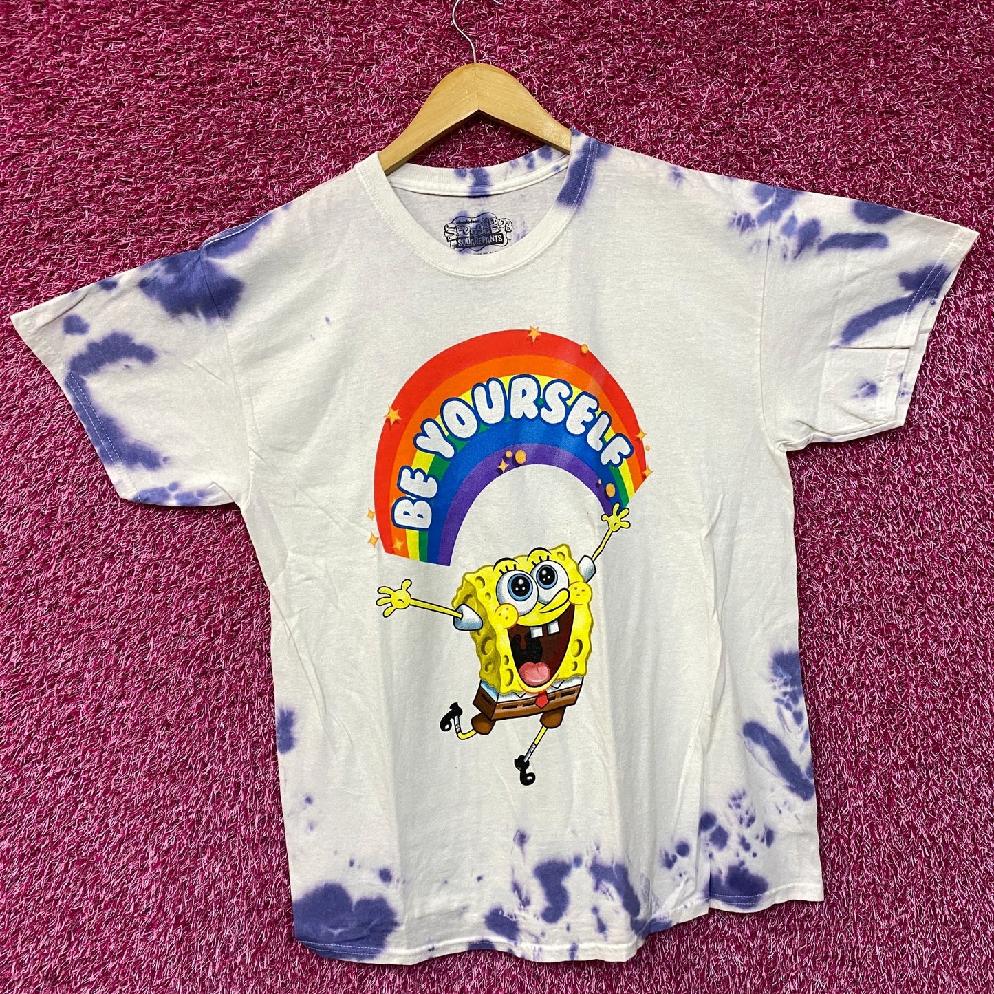 SpongeBob SquarePants Be Yourself Nickelodeon Tie Dye Tee L