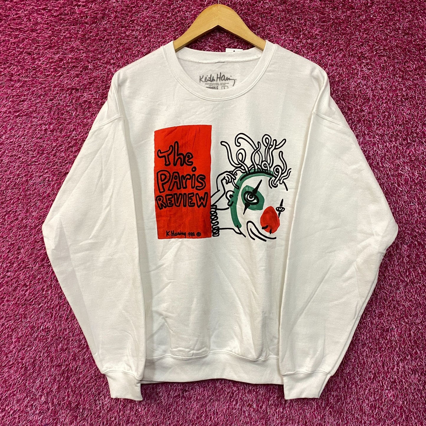 Keith Haring The Paris Review Crew Neck Sweatshirt size Large