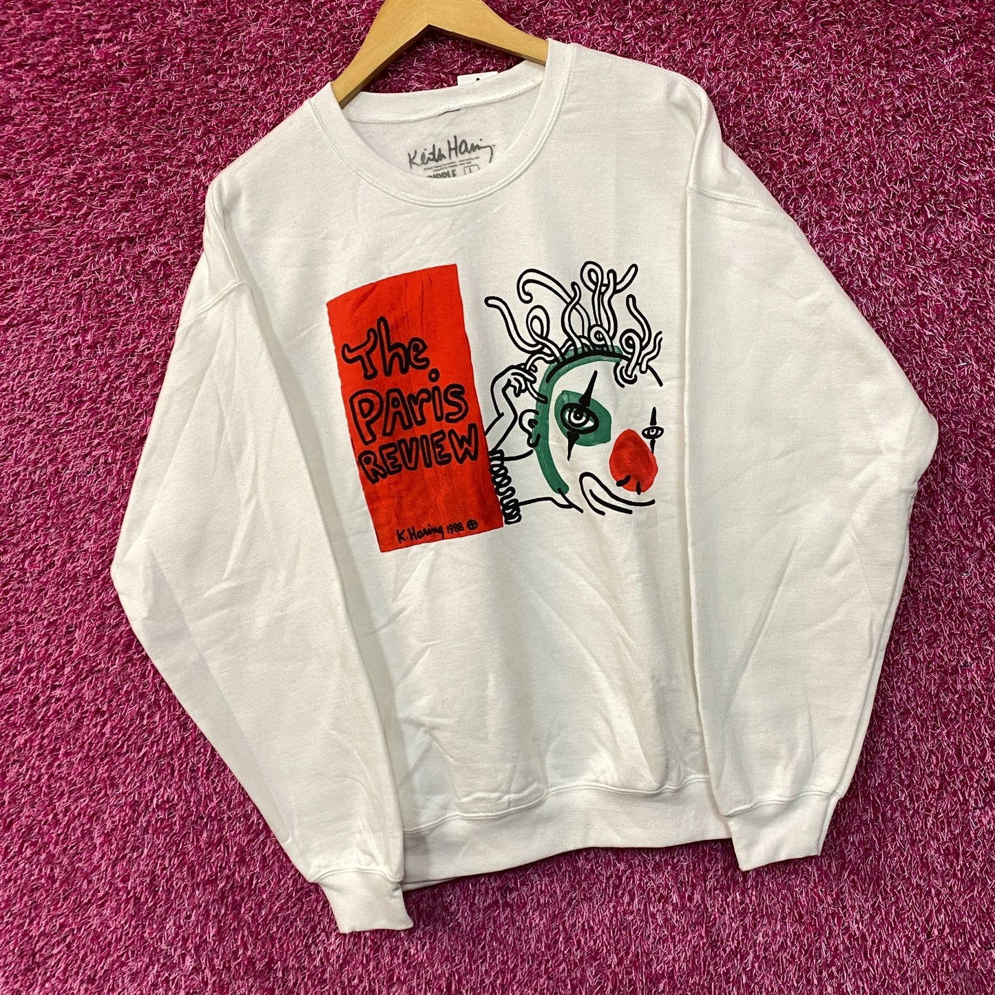 Keith Haring The Paris Review Crew Neck Sweatshirt size Large