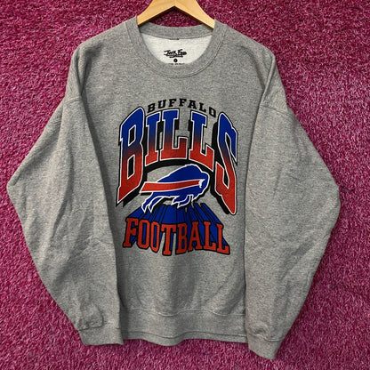 Junk Food Clothing Buffalo Bills Heathered Gray Crewneck Pullover Sweatshirt Large