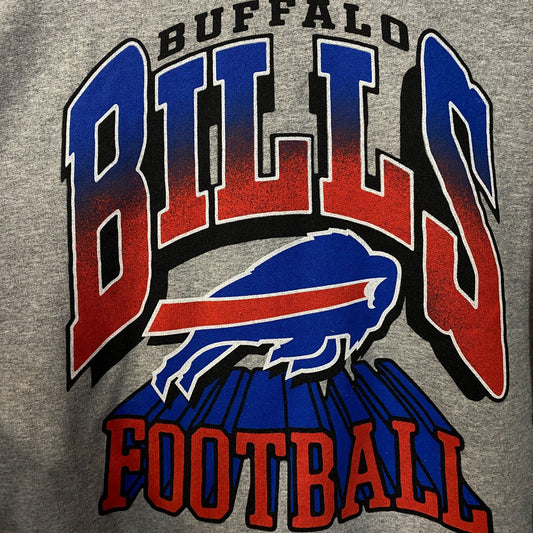 Junk Food Clothing Buffalo Bills Heathered Gray Crewneck Pullover Sweatshirt Large