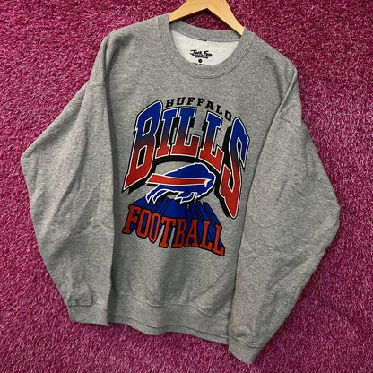Junk Food Clothing Buffalo Bills Heathered Gray Crewneck Pullover Sweatshirt Large