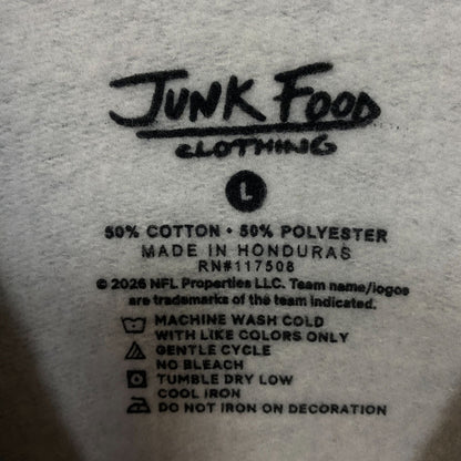 Junk Food Clothing Buffalo Bills Heathered Gray Crewneck Pullover Sweatshirt Large