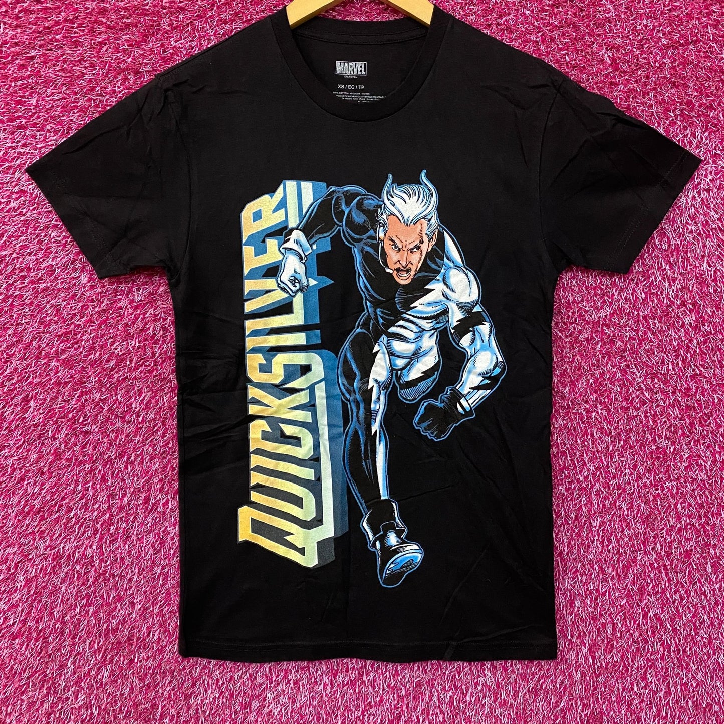Marvel Quicksilver Running Ring Retro Comic Style T-Shirt Extra Small