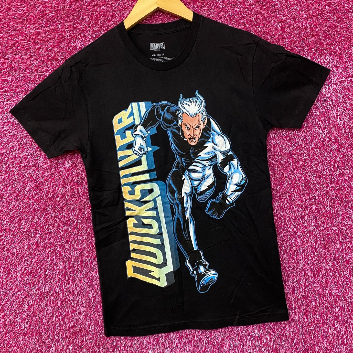 Marvel Quicksilver Running Ring Retro Comic Style T-Shirt Extra Small