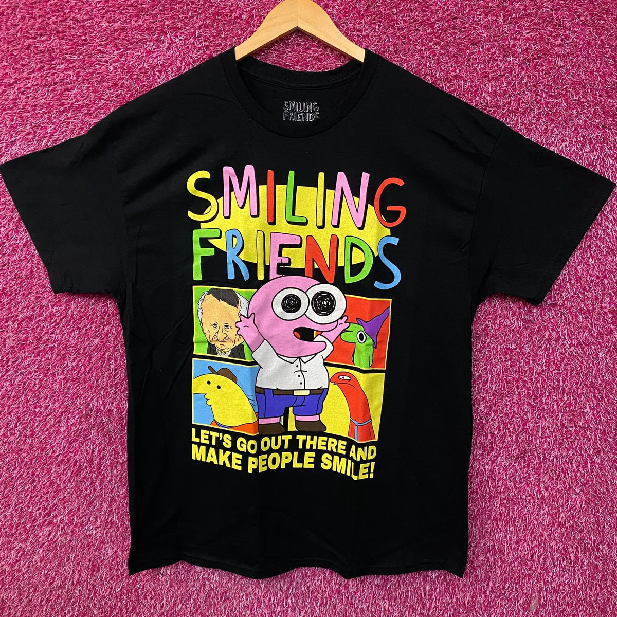 Smiling Friends Make People Smile Graphic T-Shirt XL