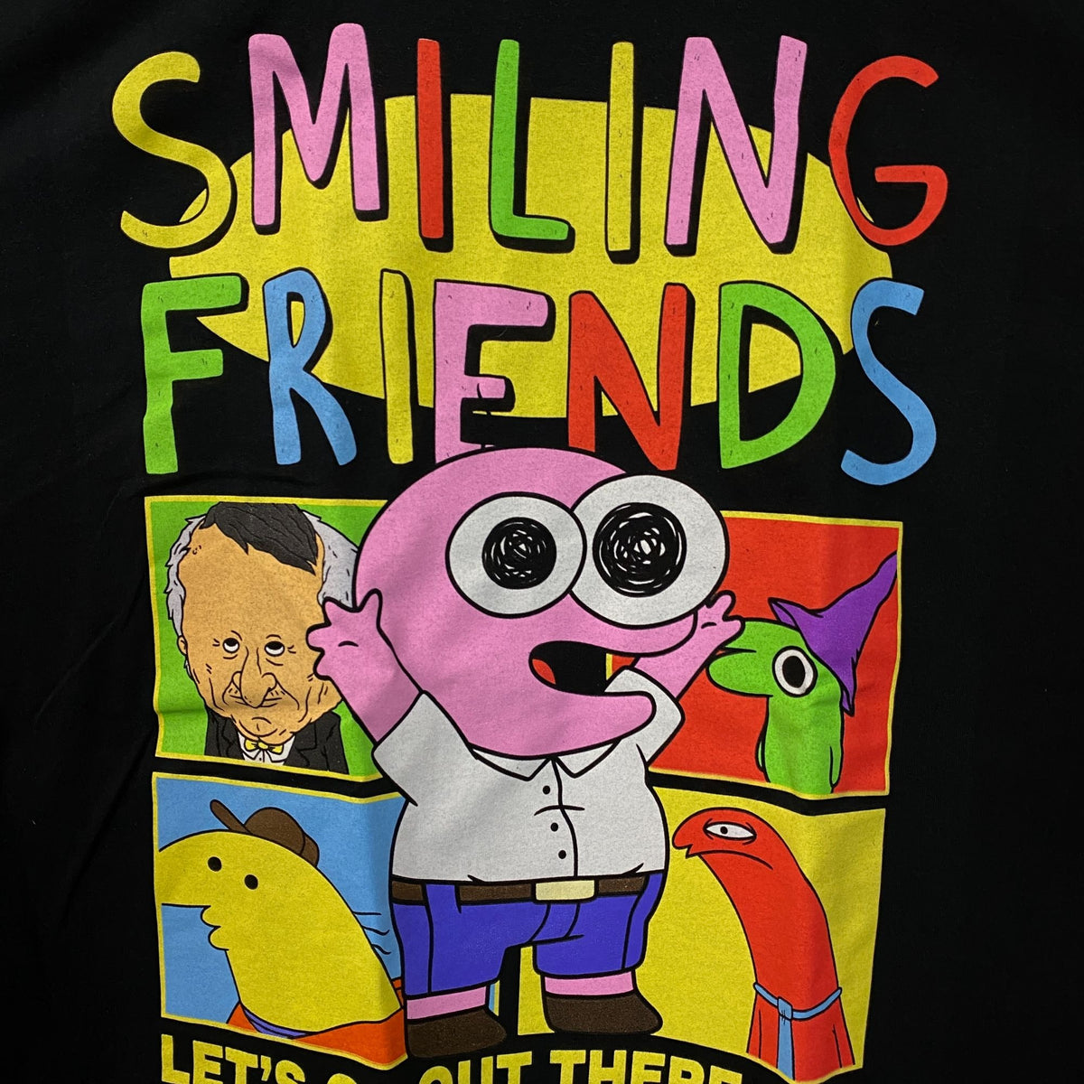 Smiling Friends Make People Smile Graphic T-Shirt XL