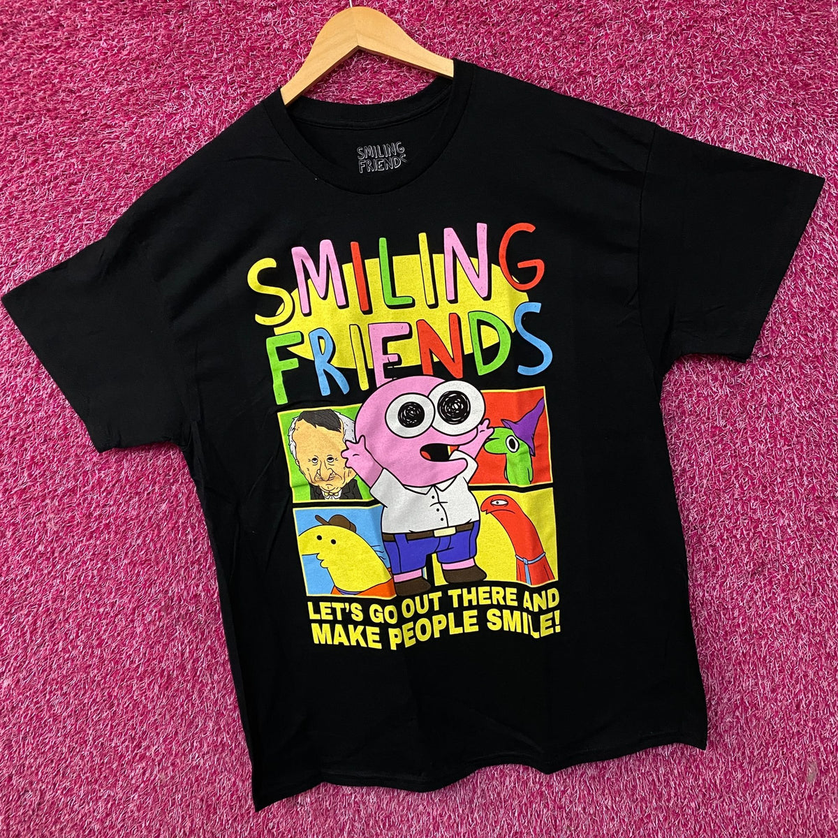 Smiling Friends Make People Smile Graphic T-Shirt XL